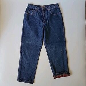 Moose Creek Flannel Lined Jeans 36x30 Dark Wash Straight Leg Casual Outdoor